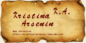 Kristina Arsenin vizit kartica